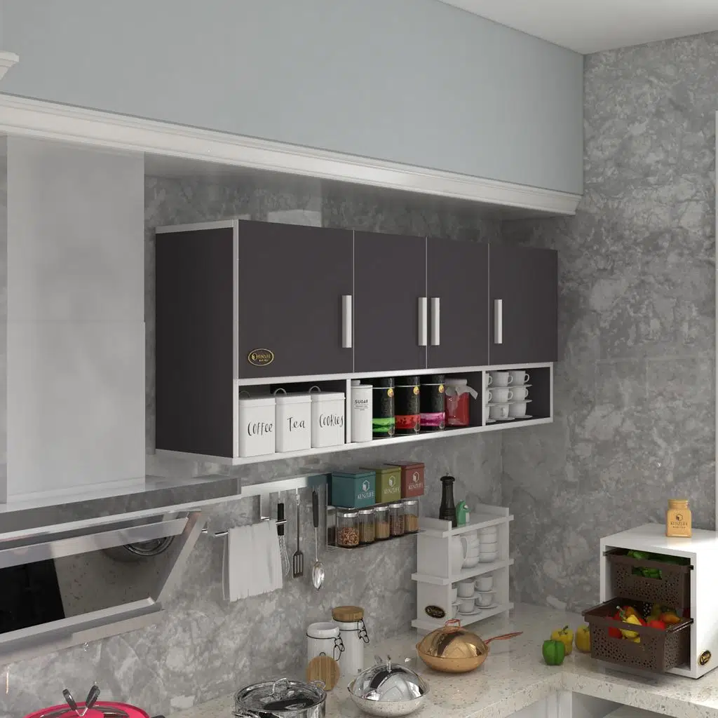 Kenzlife hazır mutfak konsta gri 060*150*22 mutfak banyo dolabı kapaklı raflı