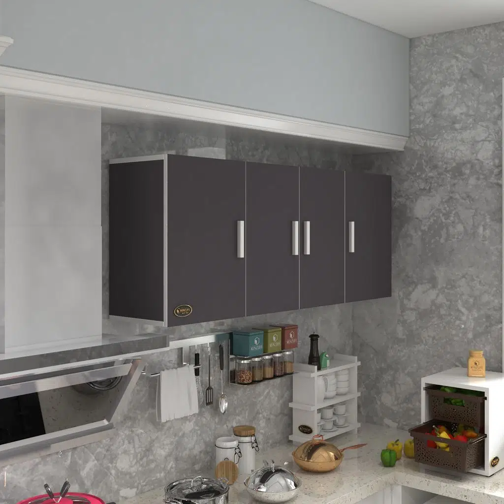 Kenzlife hazır mutfak marina gri 060*150*32 mutfak banyo dolabı kapaklı raflı