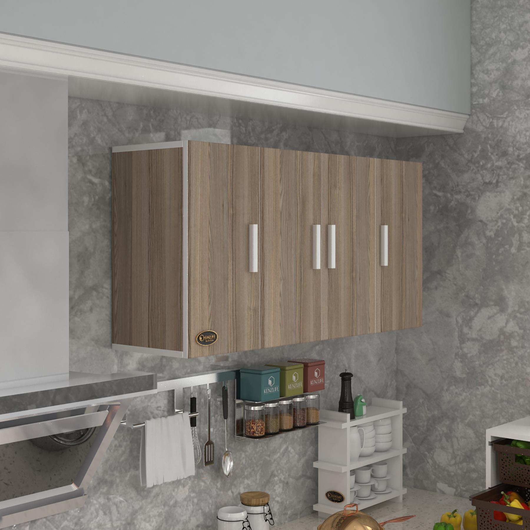 Kenzlife hazır mutfak merlanda crd 060*120*22 mutfak banyo dolabı kapaklı raflı