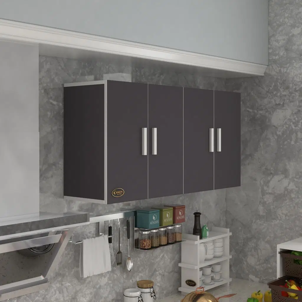 Kenzlife hazır mutfak merta gri 060*120*32 mutfak banyo dolabı kapaklı raflı