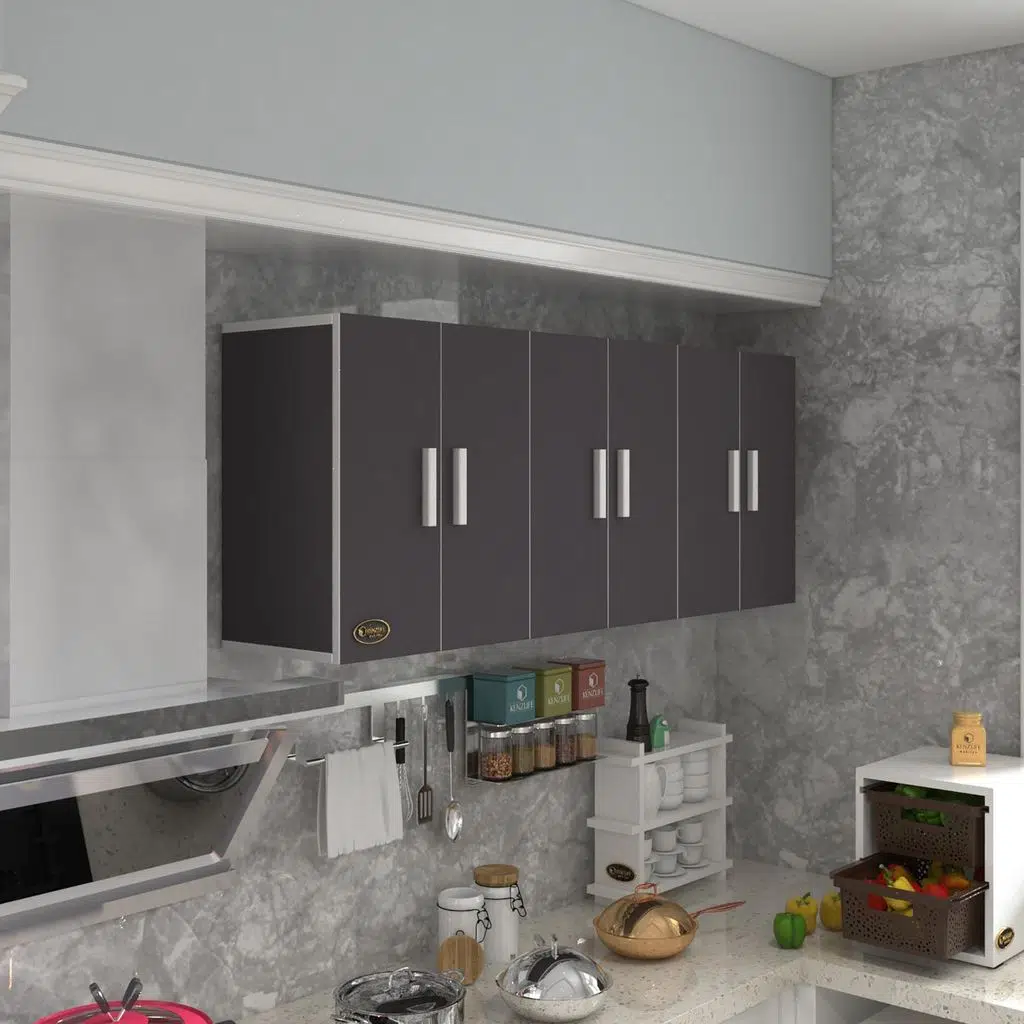 Kenzlife hazır mutfak nonus gri 060*150*32 mutfak banyo dolabı kapaklı raflı