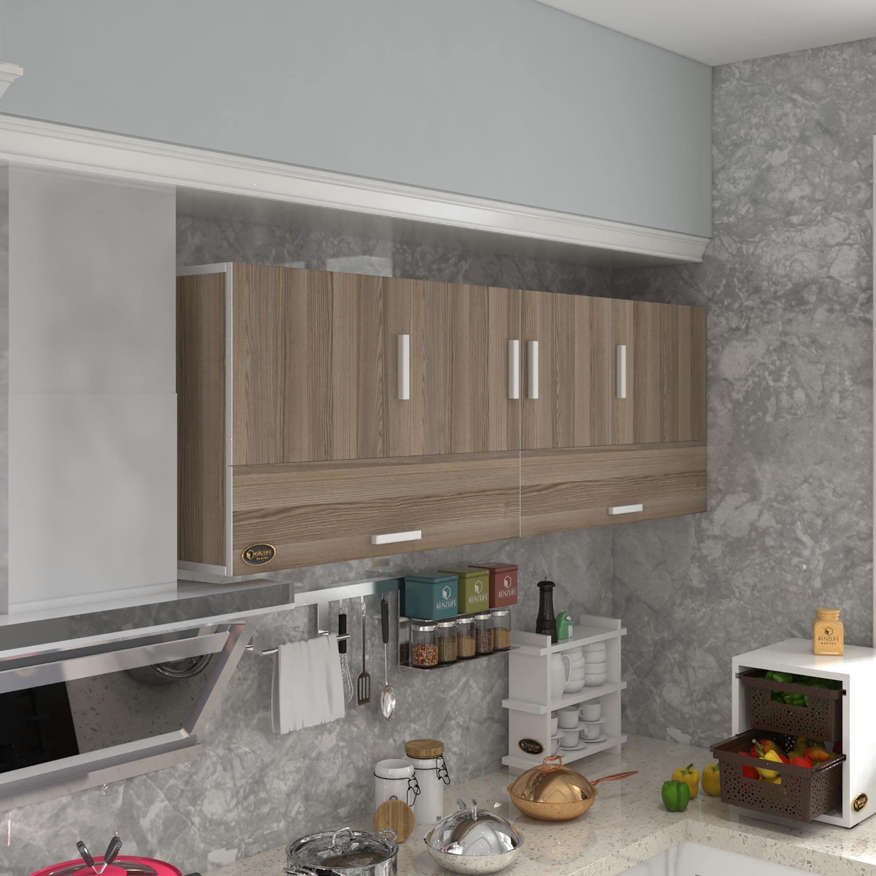 Kenzlife hazır mutfak perenna crd 060*180*32 mutfak banyo dolabı kapaklı raflı