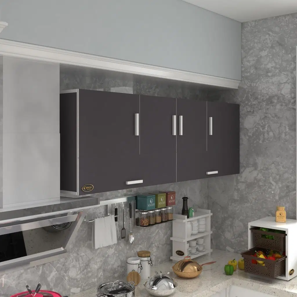 Kenzlife hazır mutfak perenna gri 060*180*32 mutfak banyo dolabı kapaklı raflı