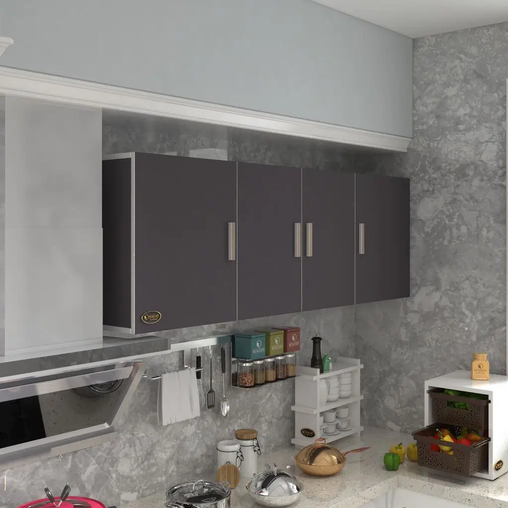 Kenzlife hazır mutfak silvanus gri 060*180*22 mutfak banyo dolabı kapaklı raflı