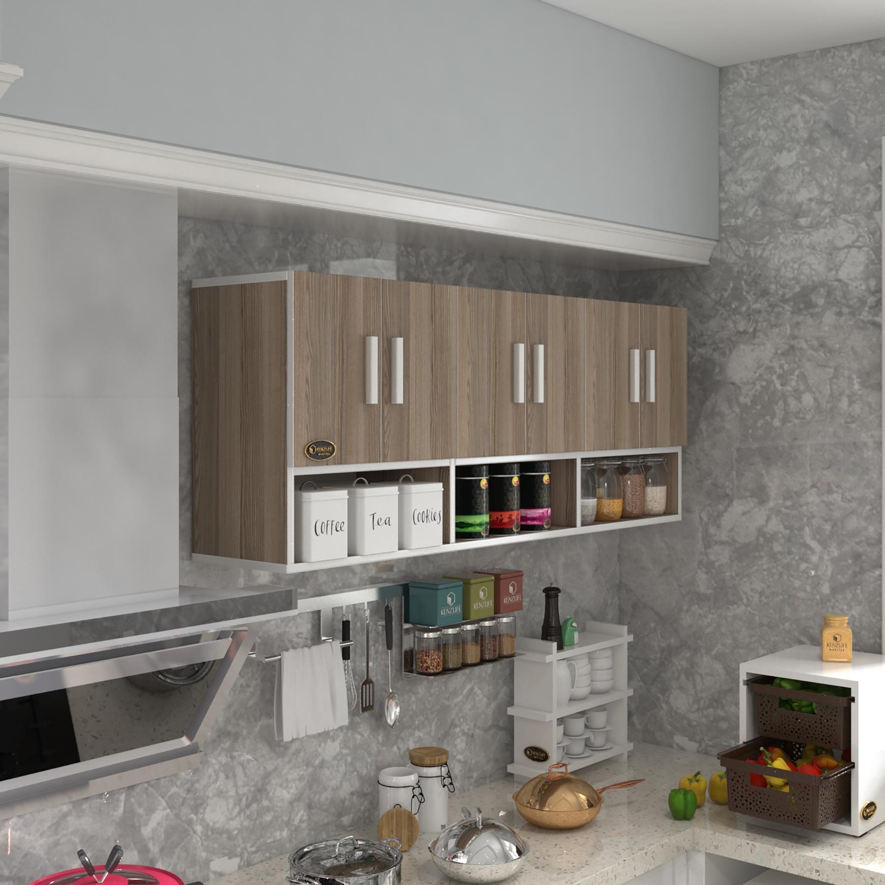 Kenzlife hazır mutfak vice crd 060*180*32 mutfak banyo dolabı kapaklı raflı