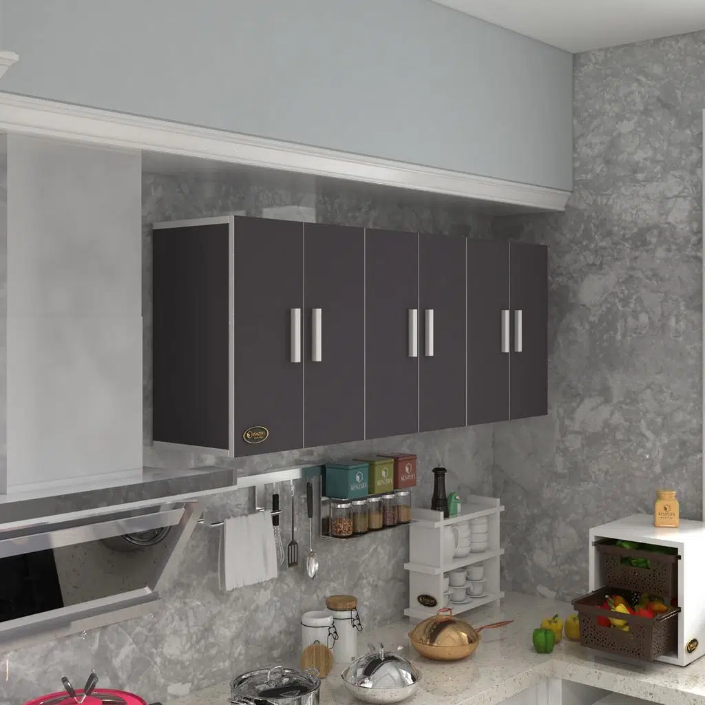 Kenzlife hazır mutfak zanobi gri 060*180*32 mutfak banyo dolabı kapaklı raflı