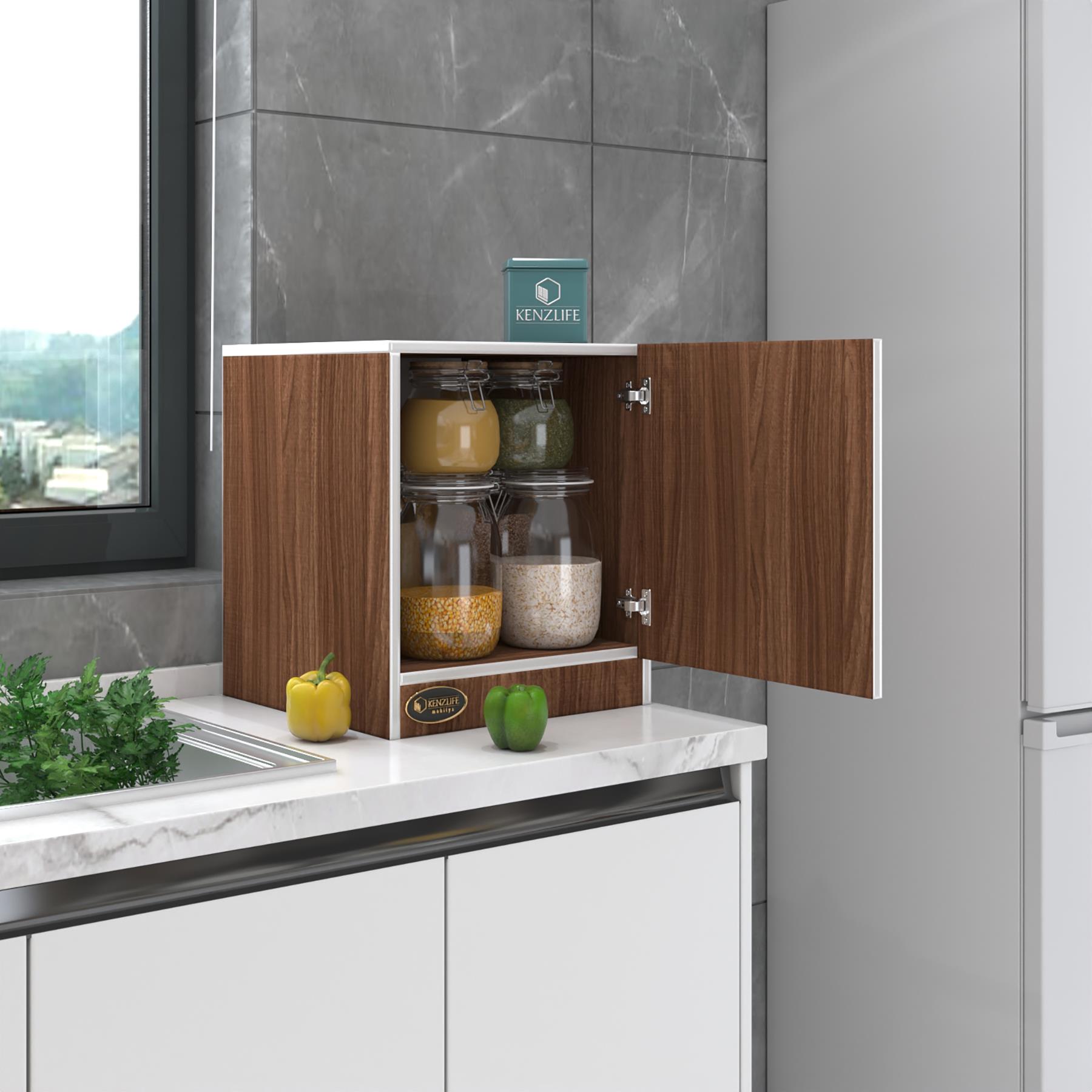 Kenzlife kapaklı mutfak dolabı melek39 cvz 039x039x39 banyo ofis komodin (m)