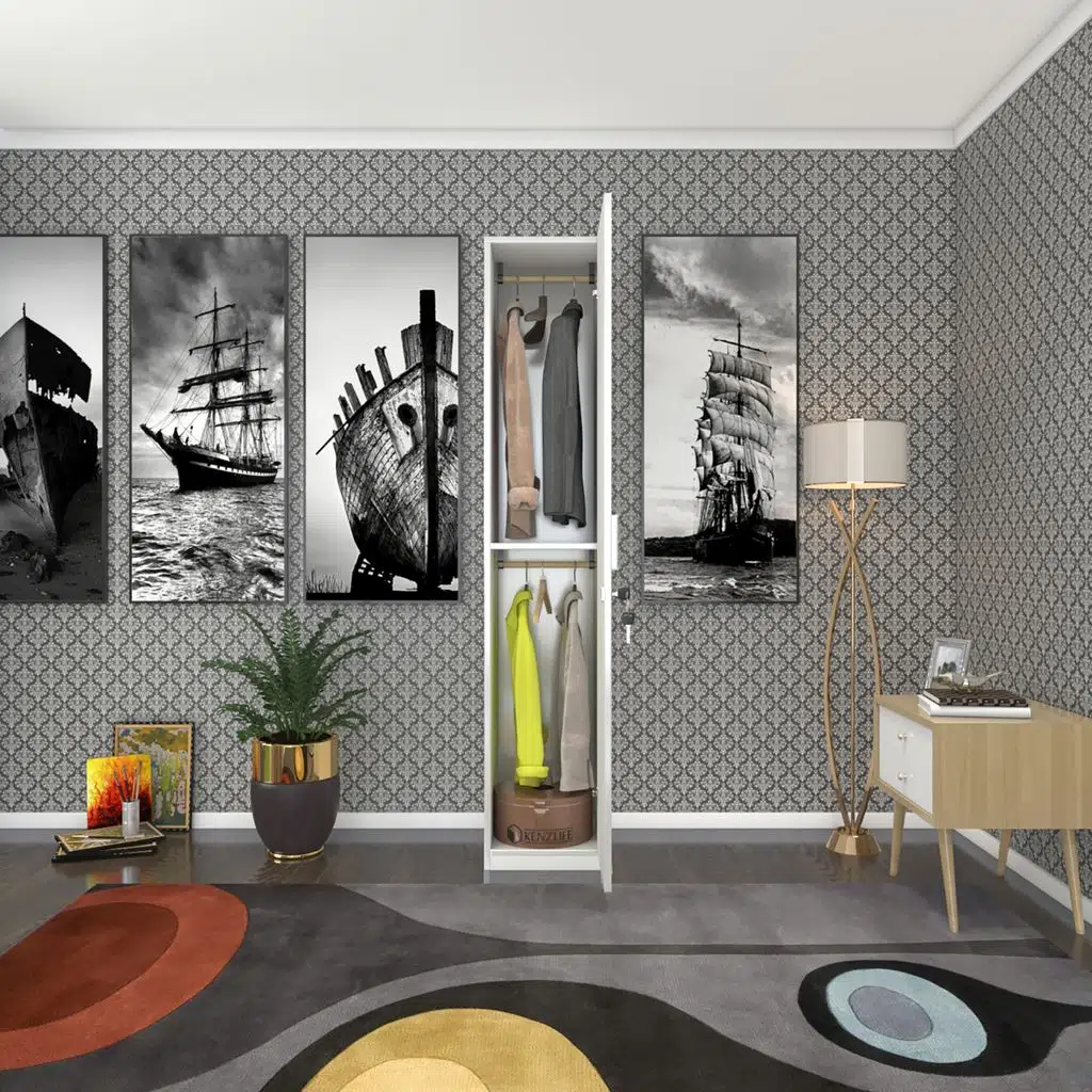 Kenzlife gardırop 1 kapılı kilitli öğrenci dolabı tek kapı günebakan byz 180*35*42 gardolap dolap ofis kapaklı