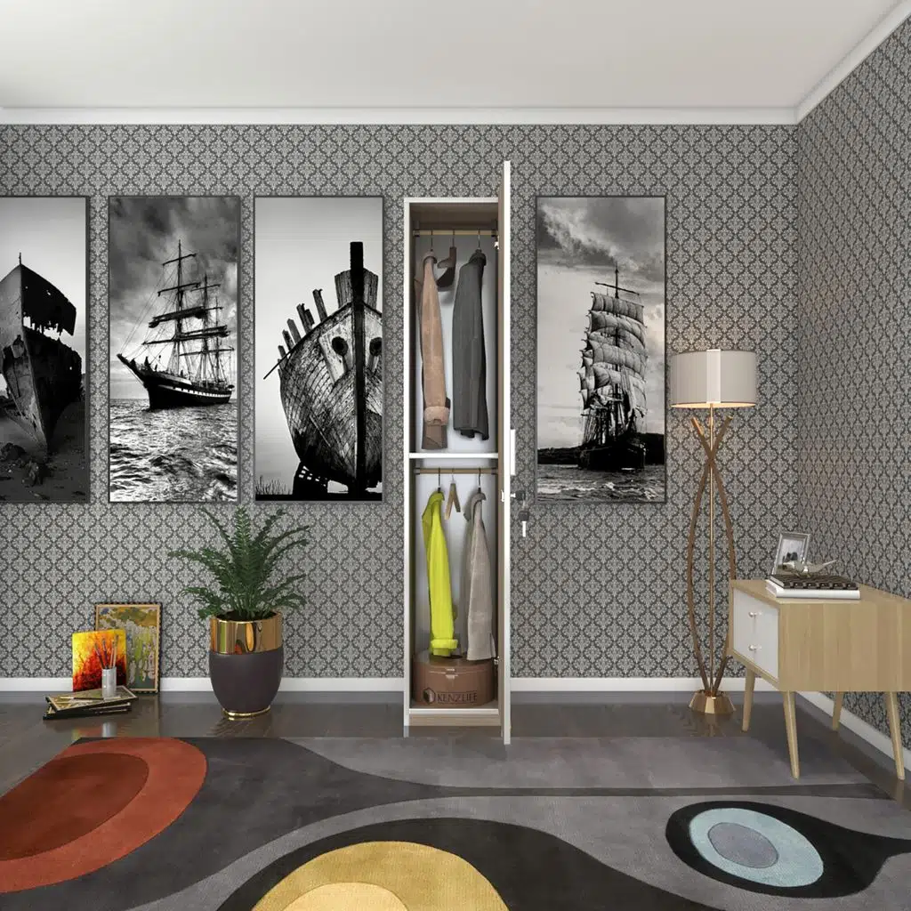 Kenzlife kilitli gardırop öğrenci dolabı tek kapılı günebakan crd 180*35*42 gardolap dolap ofis