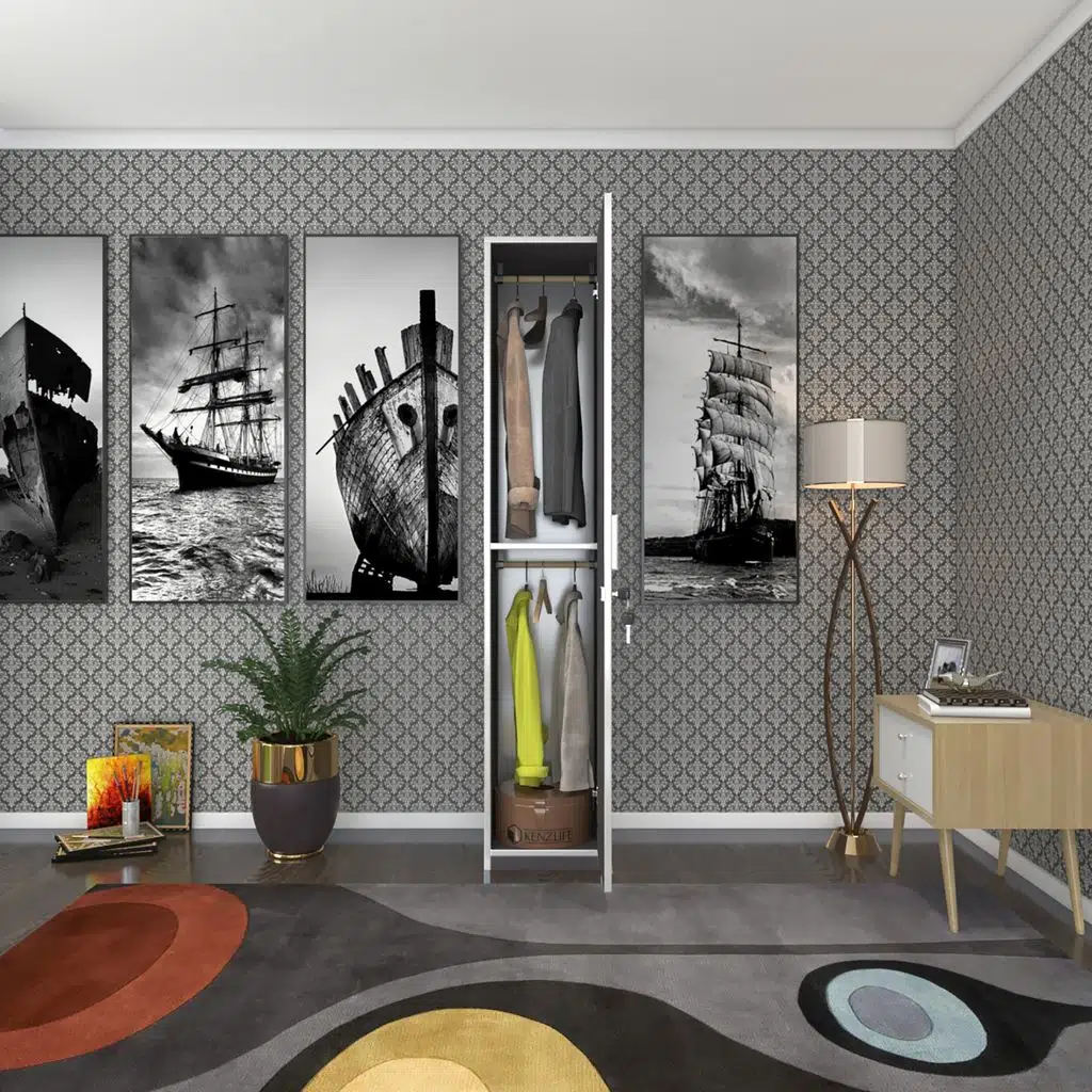 Kenzlife kilitli gardırop öğrenci dolabı tek kapılı günebakan gri 180*35*42 gardolap dolap ofis