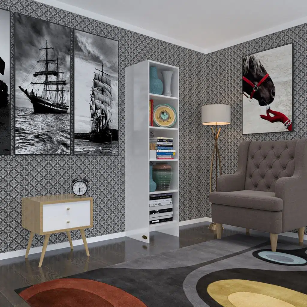 Kenzlife kitaplık belverede byz 180*39*39 raflı arkalıksız klasörlük mutfak dolabı