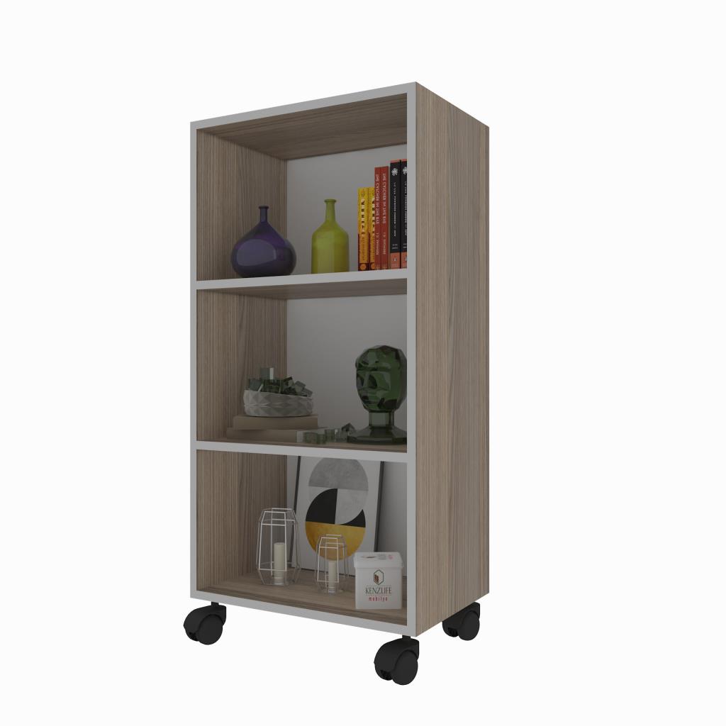 Kenzlife kitaplık beril 088*030*020 crd tekerlekli mutfak dolabı banyo ofis ayakkabılık kiler