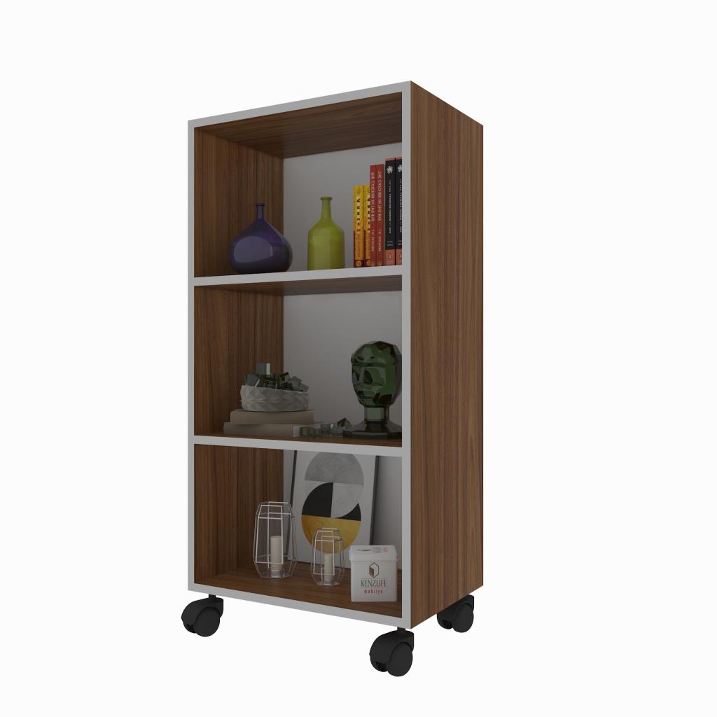 Kenzlife kitaplık beril 088*060*020 cvz tekerlekli mutfak dolabı banyo ofis ayakkabılık kiler
