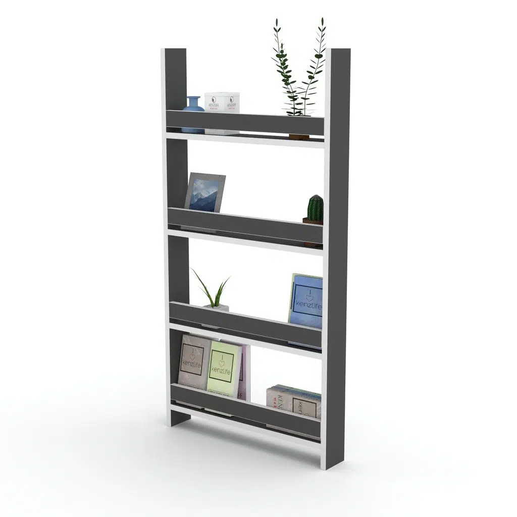 Kenzlife kitaplık fernur 120*060*10 gri duvar rafı 