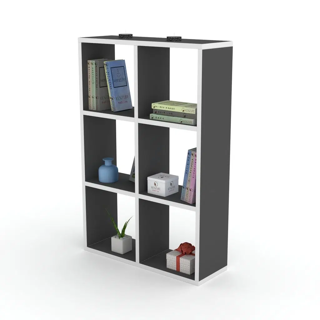 Kenzlife kitaplık güher 090*060*20 gri duvar rafı 