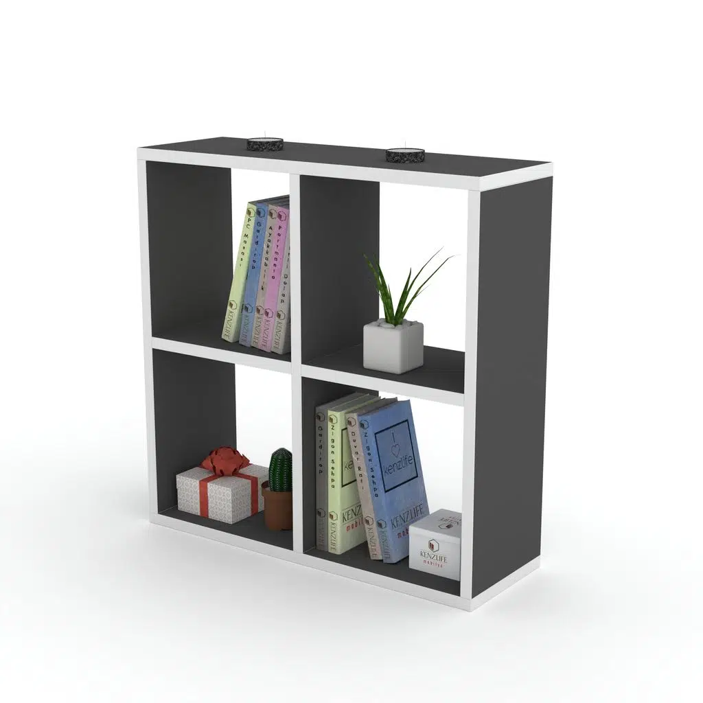 Kenzlife kitaplık gülbin 060*060*20 gri duvar rafı 