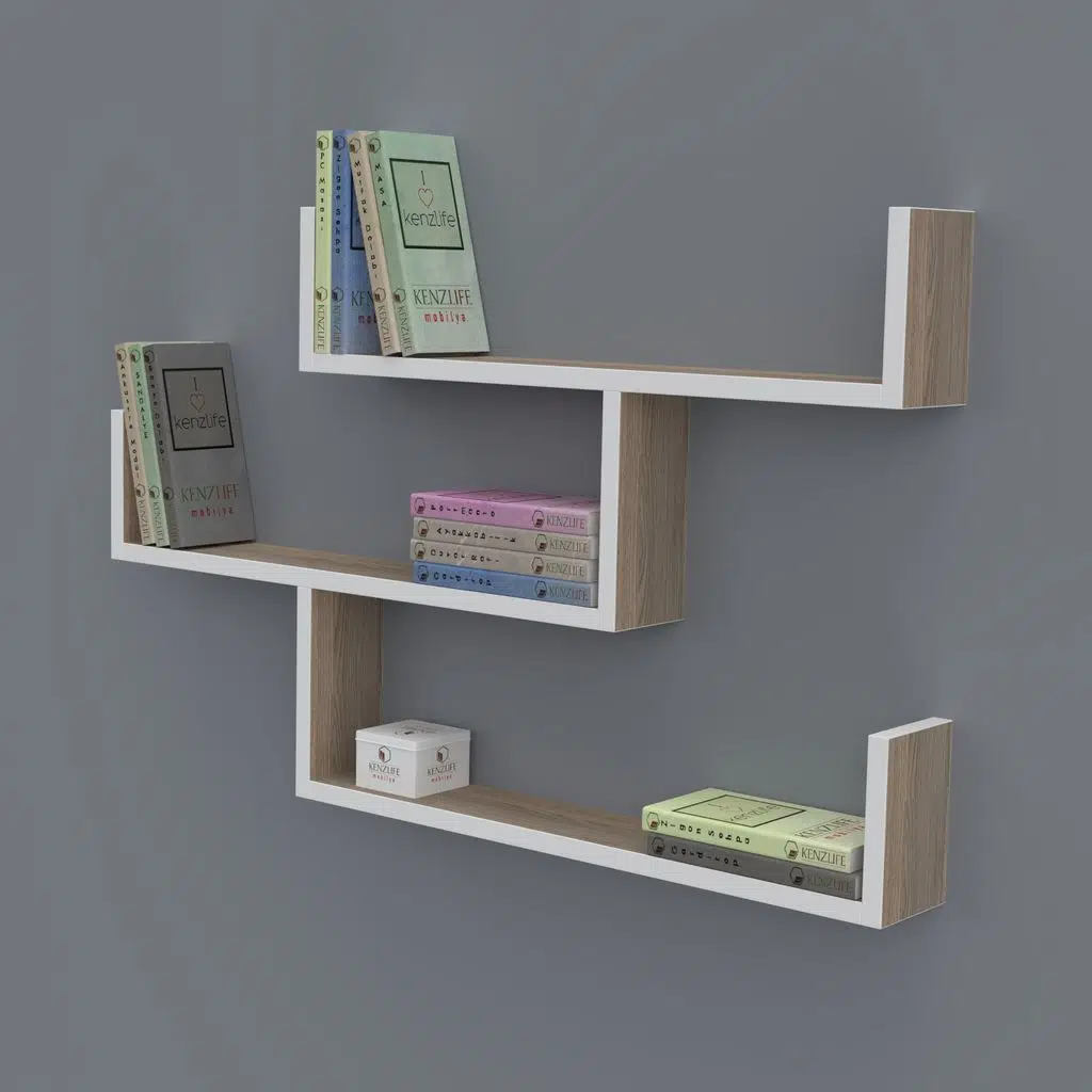 Kenzlife kitaplık gülin 055*080*20 crd duvar rafı 