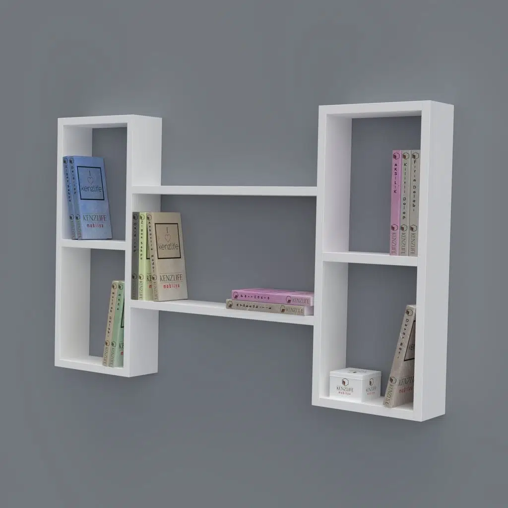 Kenzlife kitaplık gülsu 060*100*20 byz duvar rafı 