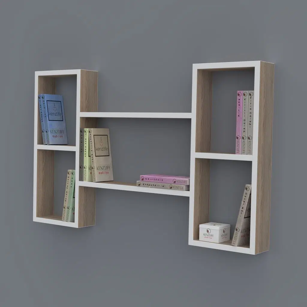 Kenzlife kitaplık gülsu 060*100*20 crd duvar rafı 