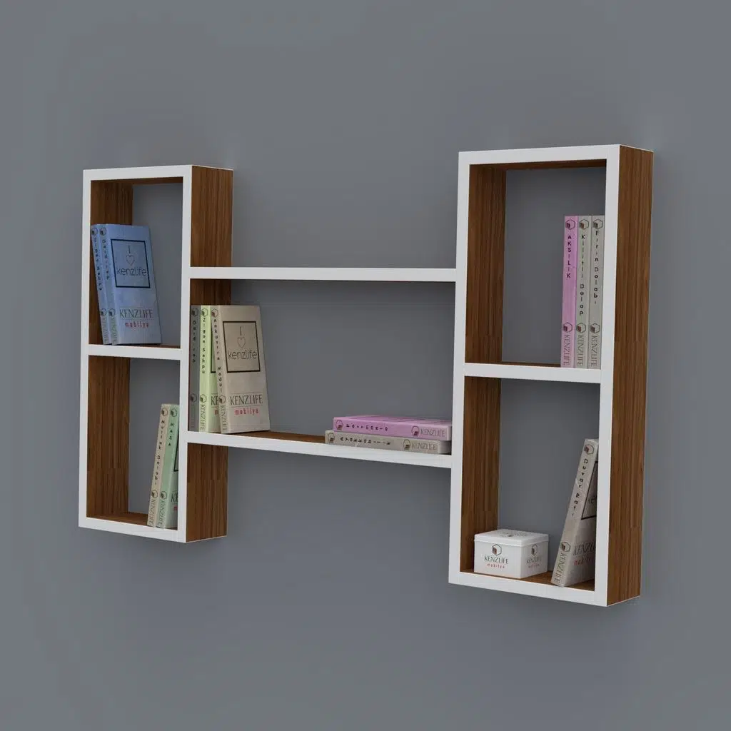 Kenzlife kitaplık gülsu 060*100*20 cvz duvar rafı 