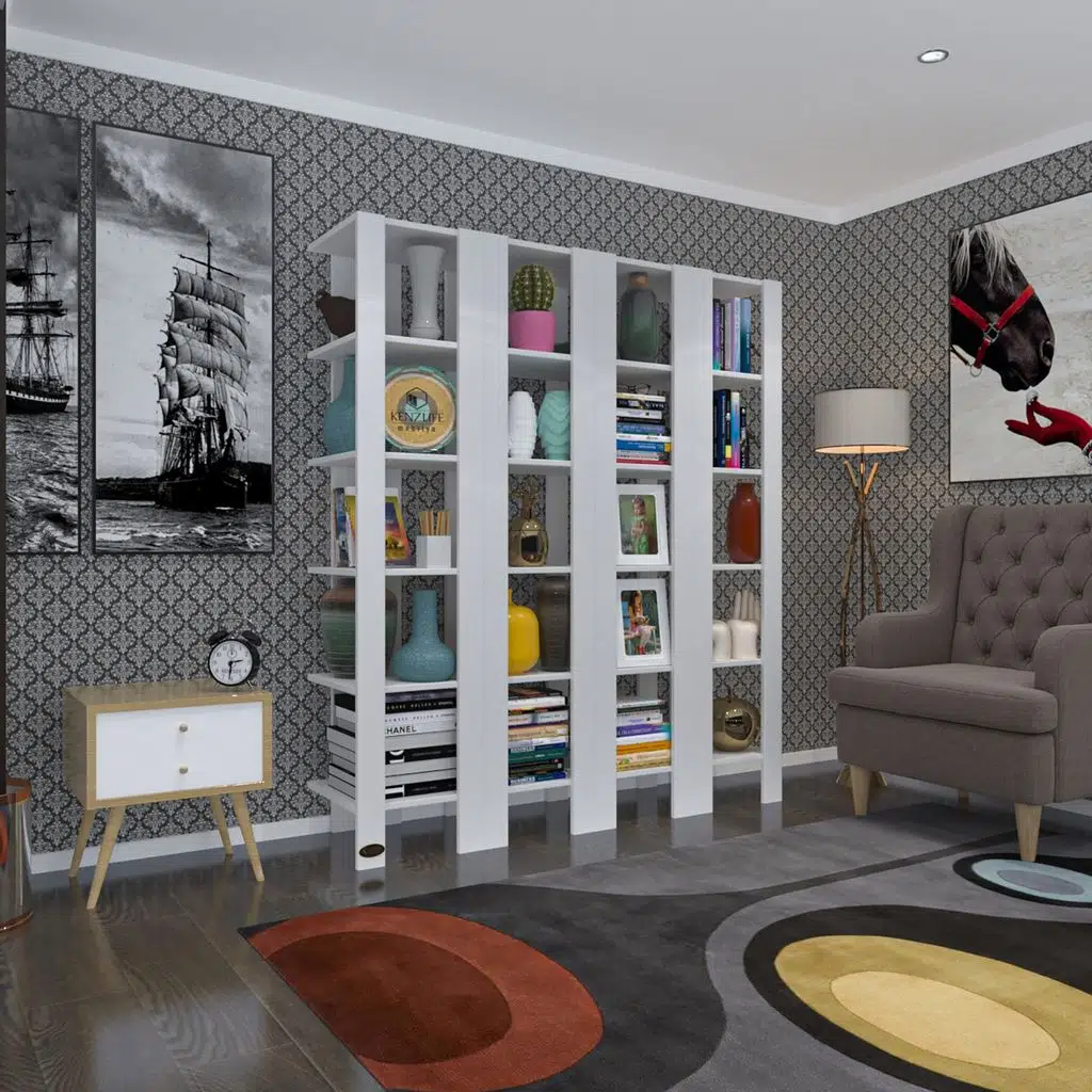 Kenzlife kitaplık hemi cuda4 byz 180*39*39 tekli ayakkabılık klasörlük raf 4 ayrılabilir parça