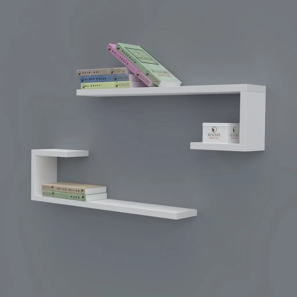 Kenzlife kitaplık kayra 015*060*20*2 byz duvar rafı 