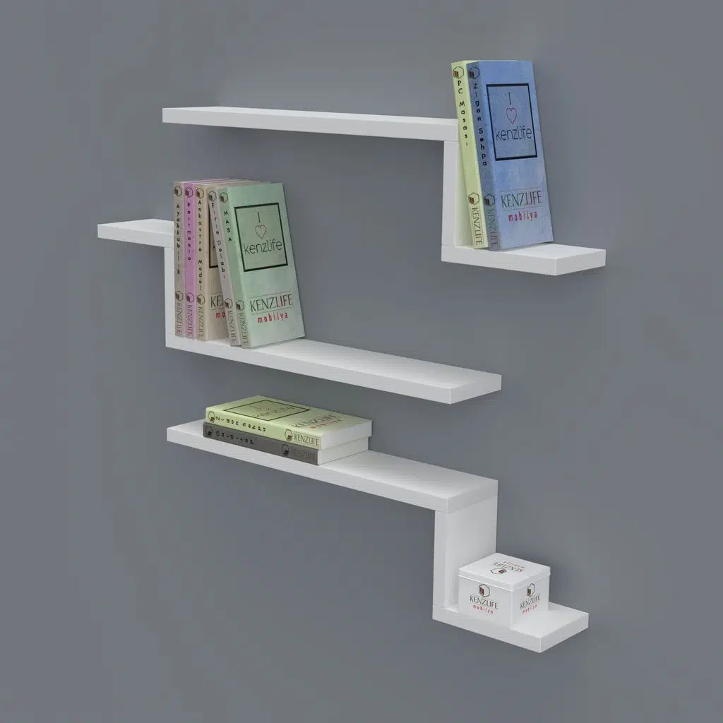 Kenzlife kitaplık mediha 015*060*20*3 byz duvar rafı 