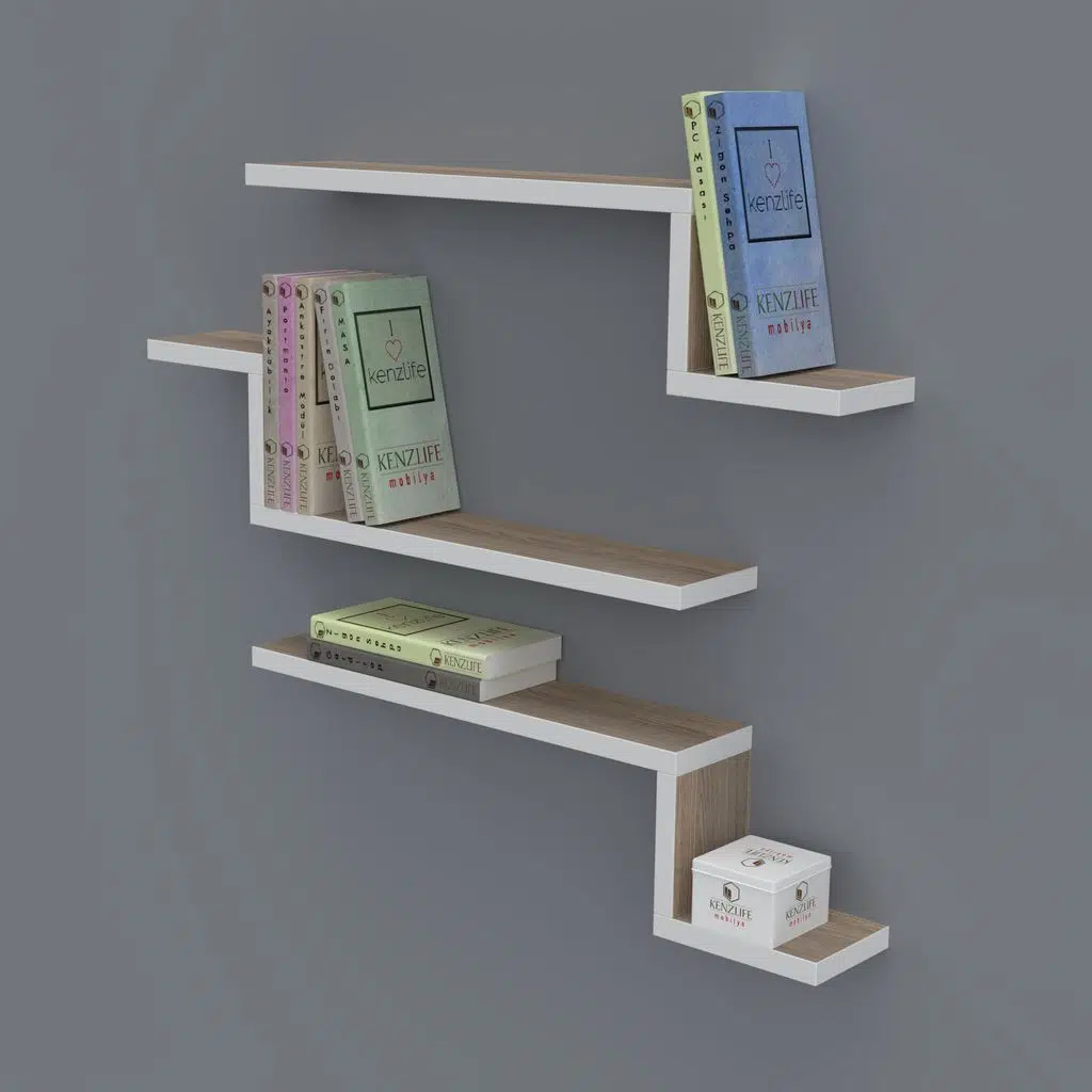Kenzlife kitaplık mediha 015*060*20*3 crd duvar rafı 