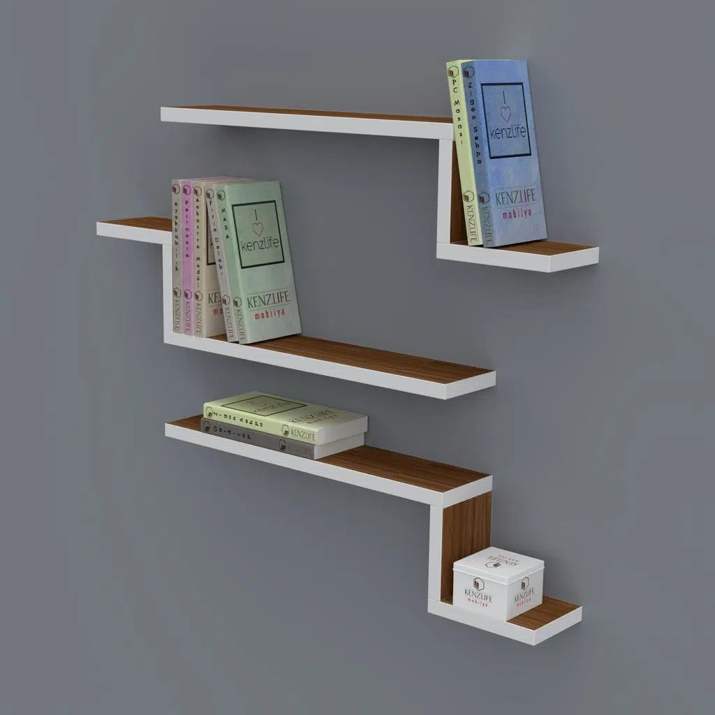 Kenzlife kitaplık mediha 015*060*20*3 cvz duvar rafı 