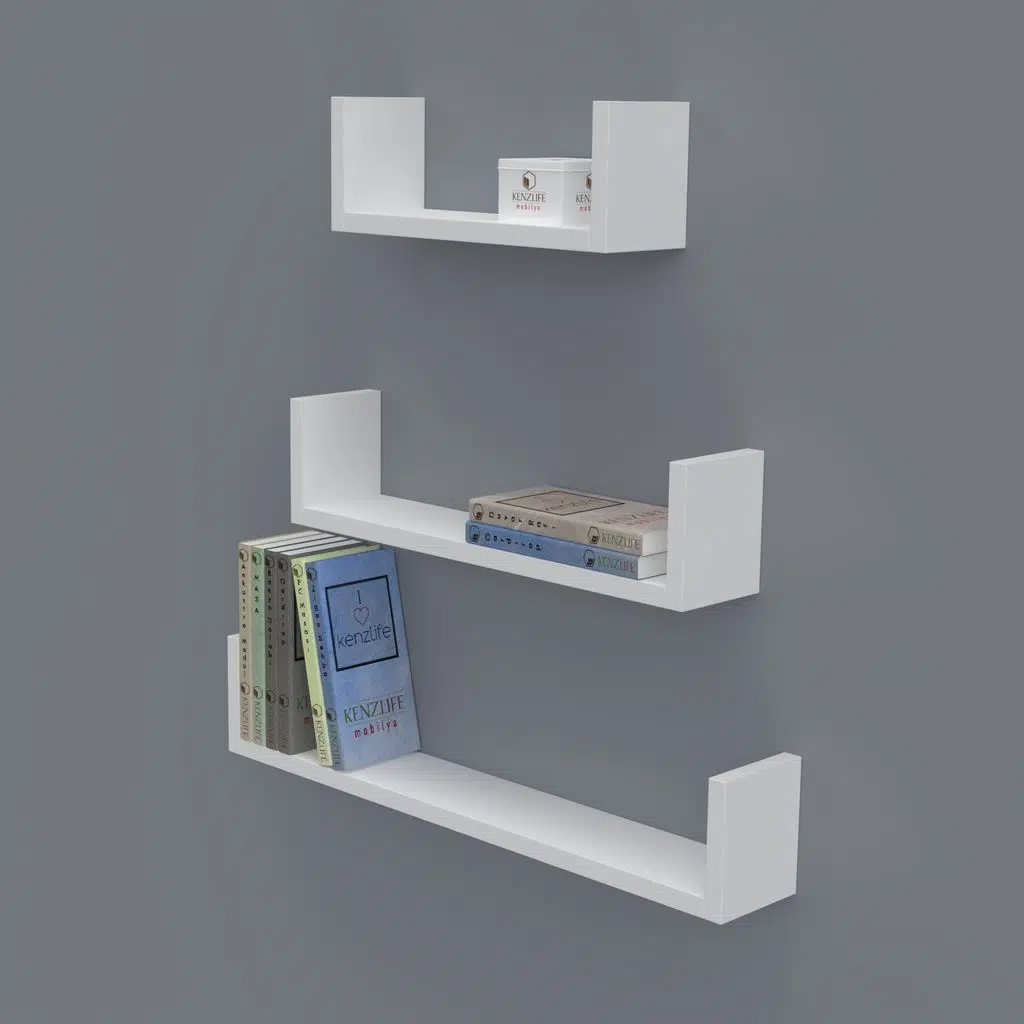 Kenzlife kitaplık müjgan 012*060-045-030*20 byz duvar rafı 