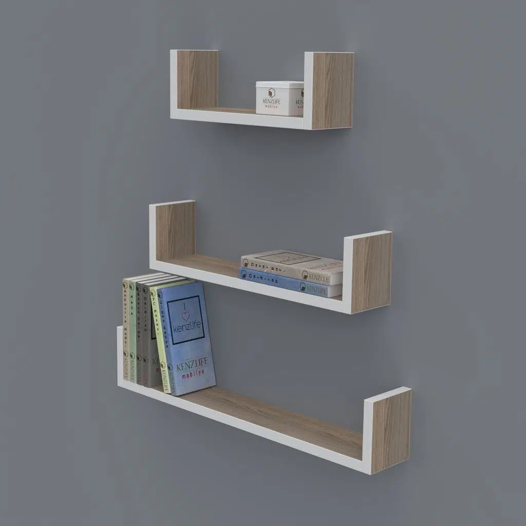 Kenzlife kitaplık müjgan 012*060-045-030*20 crd duvar rafı 