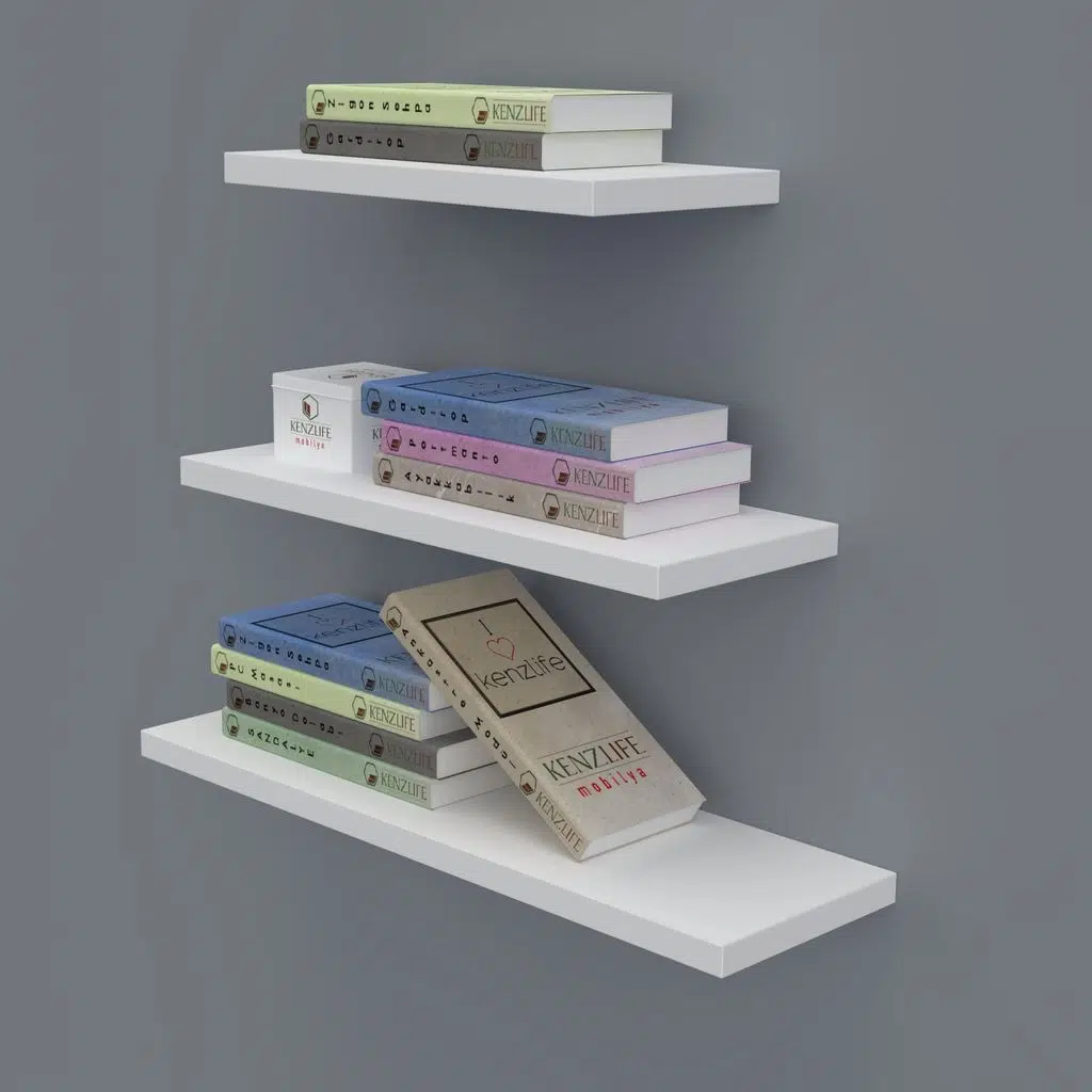 Kenzlife kitaplık nadire 000*050-040-030*20 byz duvar rafı 