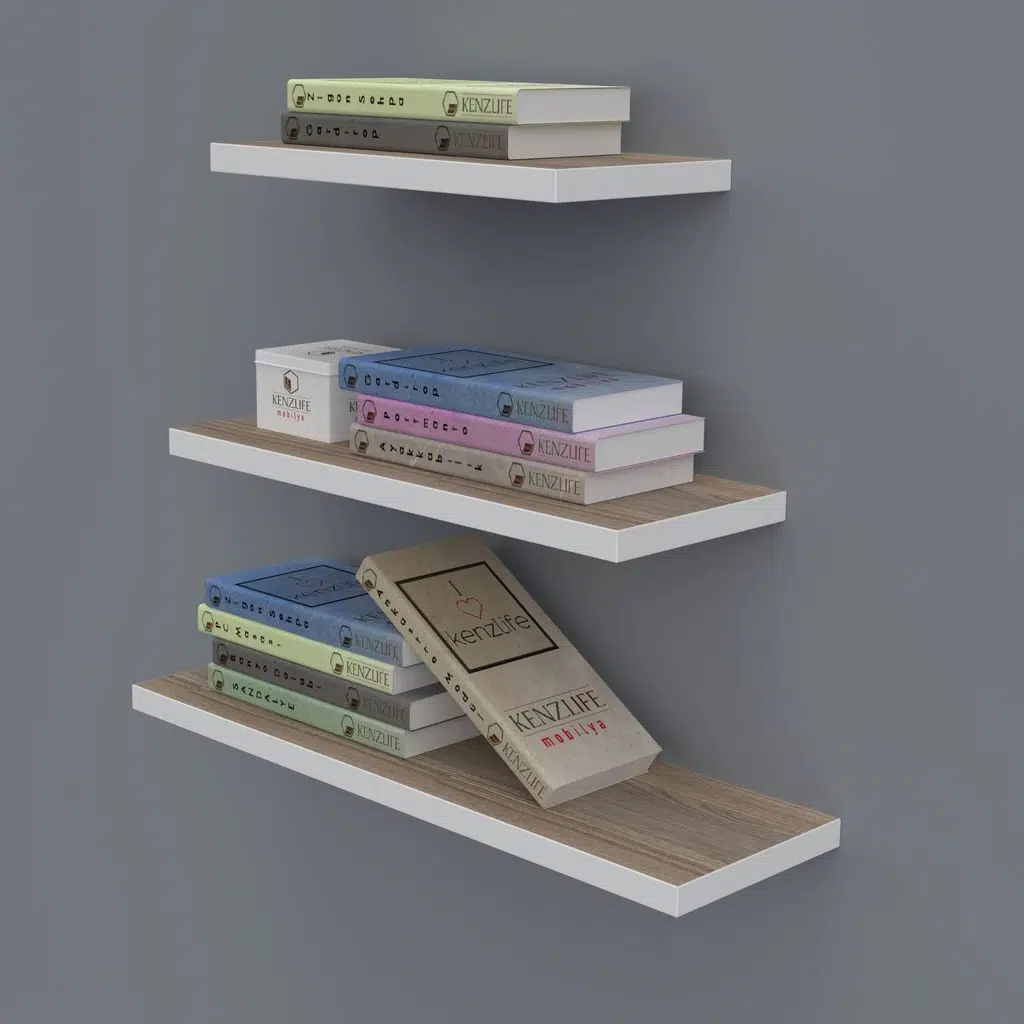 Kenzlife kitaplık nadire 000*050-040-030*20 crd duvar rafı 
