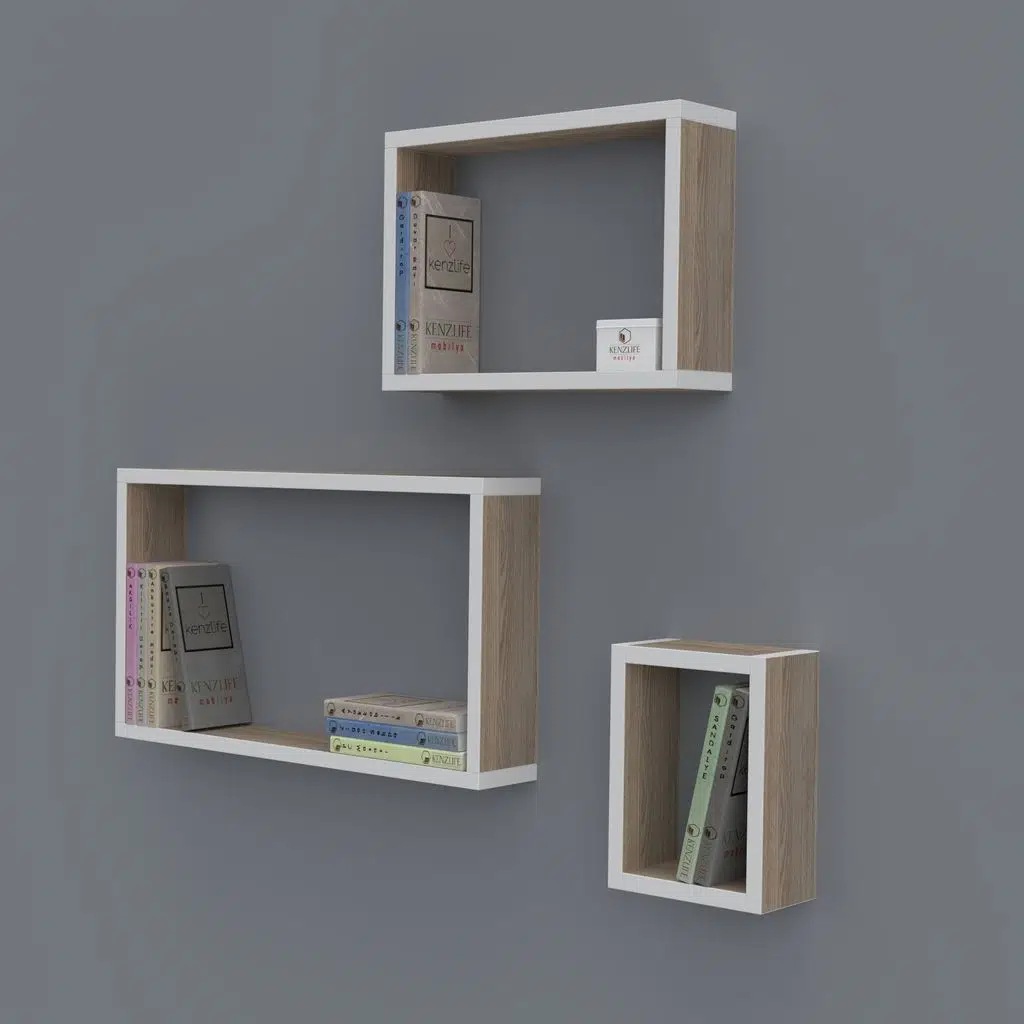 Kenzlife kitaplık neslişah 030*060*20*3 crd duvar rafı 