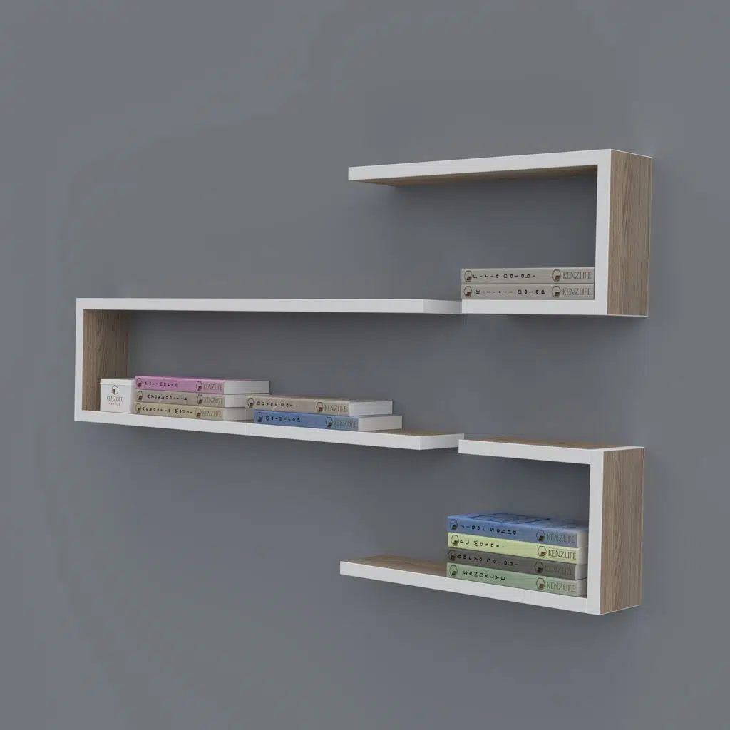 Kenzlife kitaplık nevres 060*100*20 crd duvar rafı 