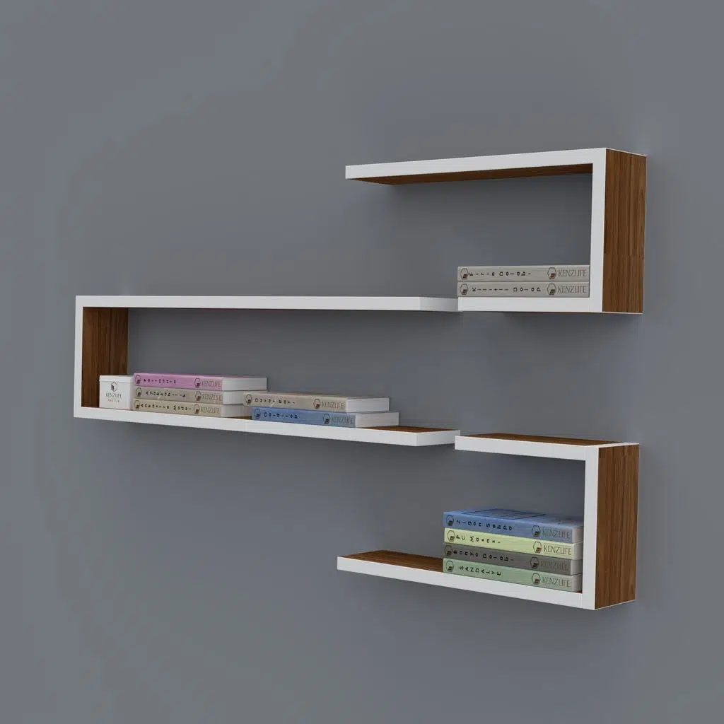 Kenzlife kitaplık nevres 060*100*20 cvz duvar rafı 