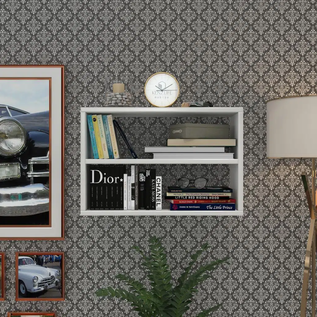 Kenzlife kitaplık nihan 040*060*20 byz duvar rafı 