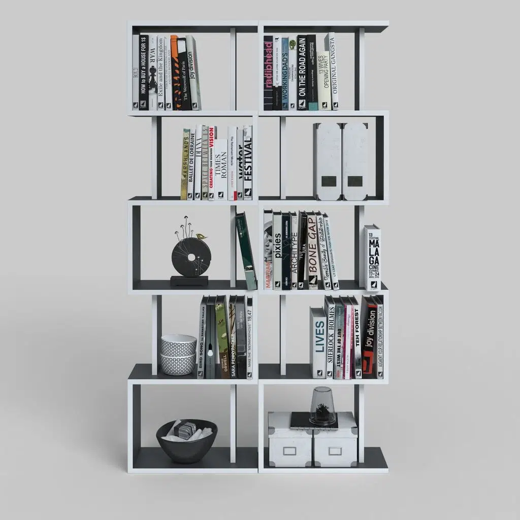 Kenzlife kitaplık raf diba2 gri 129X080x19 banyo kiler ofis (m)