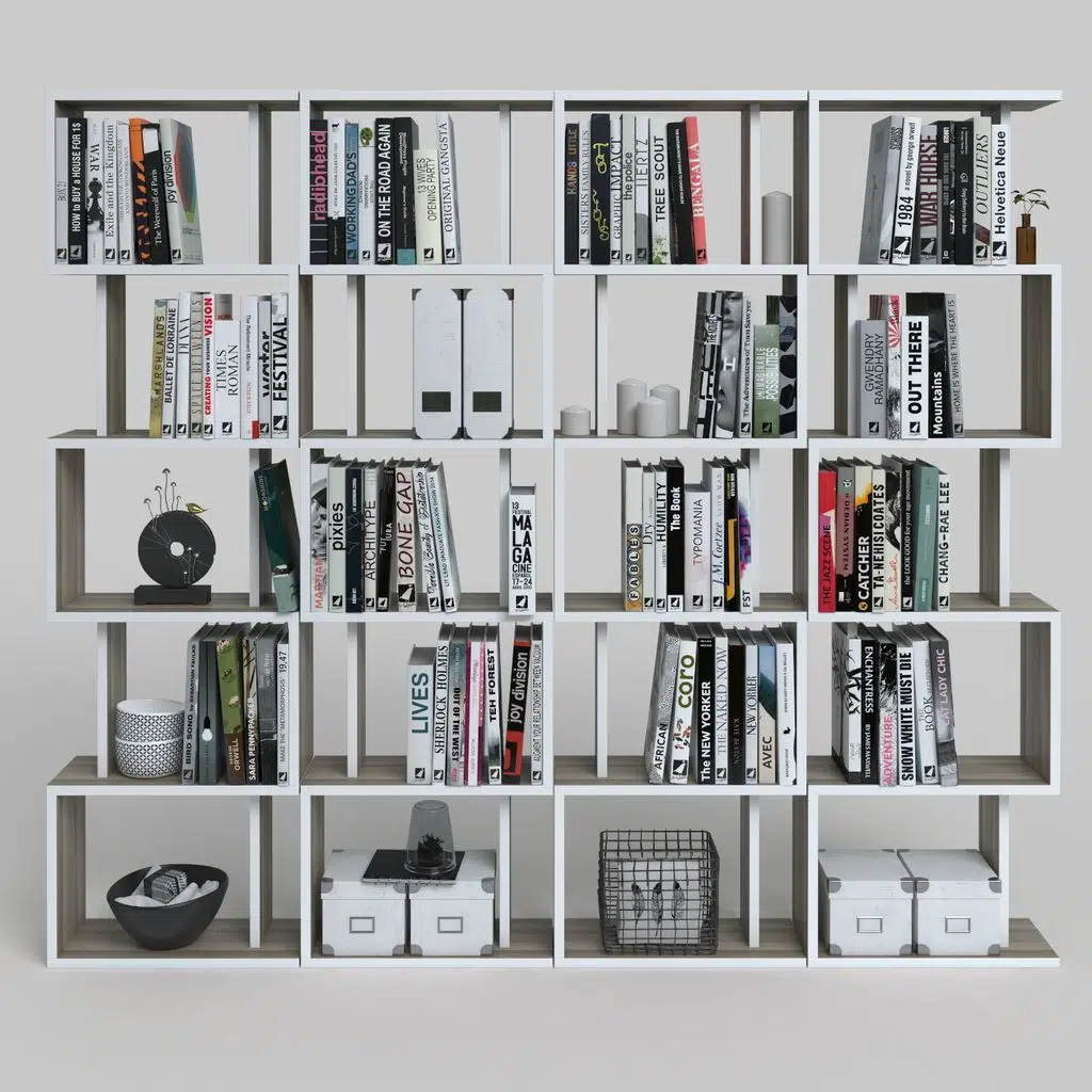 Kenzlife kitaplık raf diba4 crd 129X160x19 banyo kiler ofis (m)