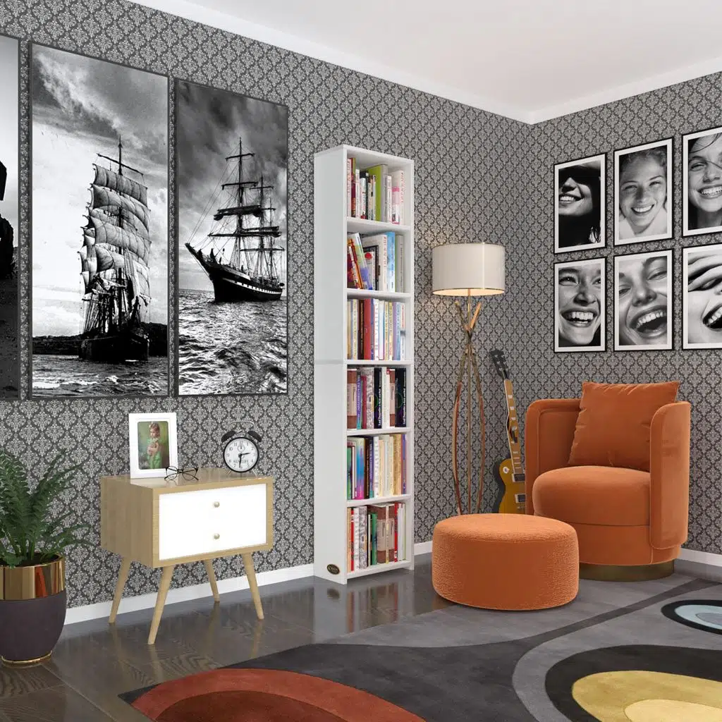 Kenzlife kitaplık süper ga 180*40*19 byz 6 katlı tek bölme çift bölme opsiyonlu ofis mutfak banyo dolabı arkalıksız