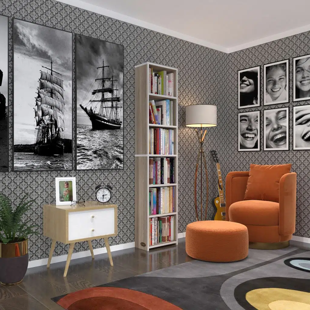 Kenzlife kitaplık süper ga 180*40*19 crd 6 katlı tek bölme çift bölme opsiyonlu ofis mutfak banyo dolabı arkalıksız