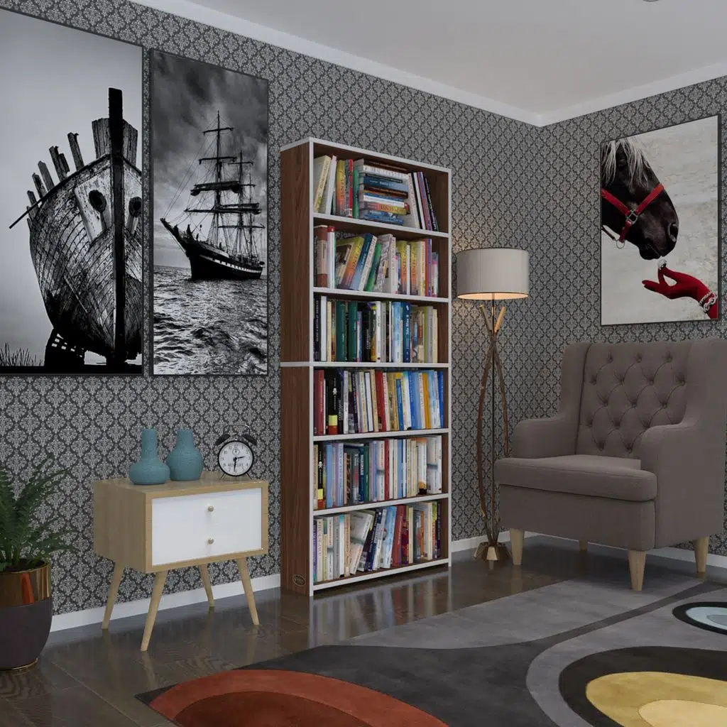 Kenzlife kitaplık süper ga 180*80*19 cvz 6 katlı tek bölme çift bölme opsiyonlu ofis mutfak banyo dolabı arkalıksız