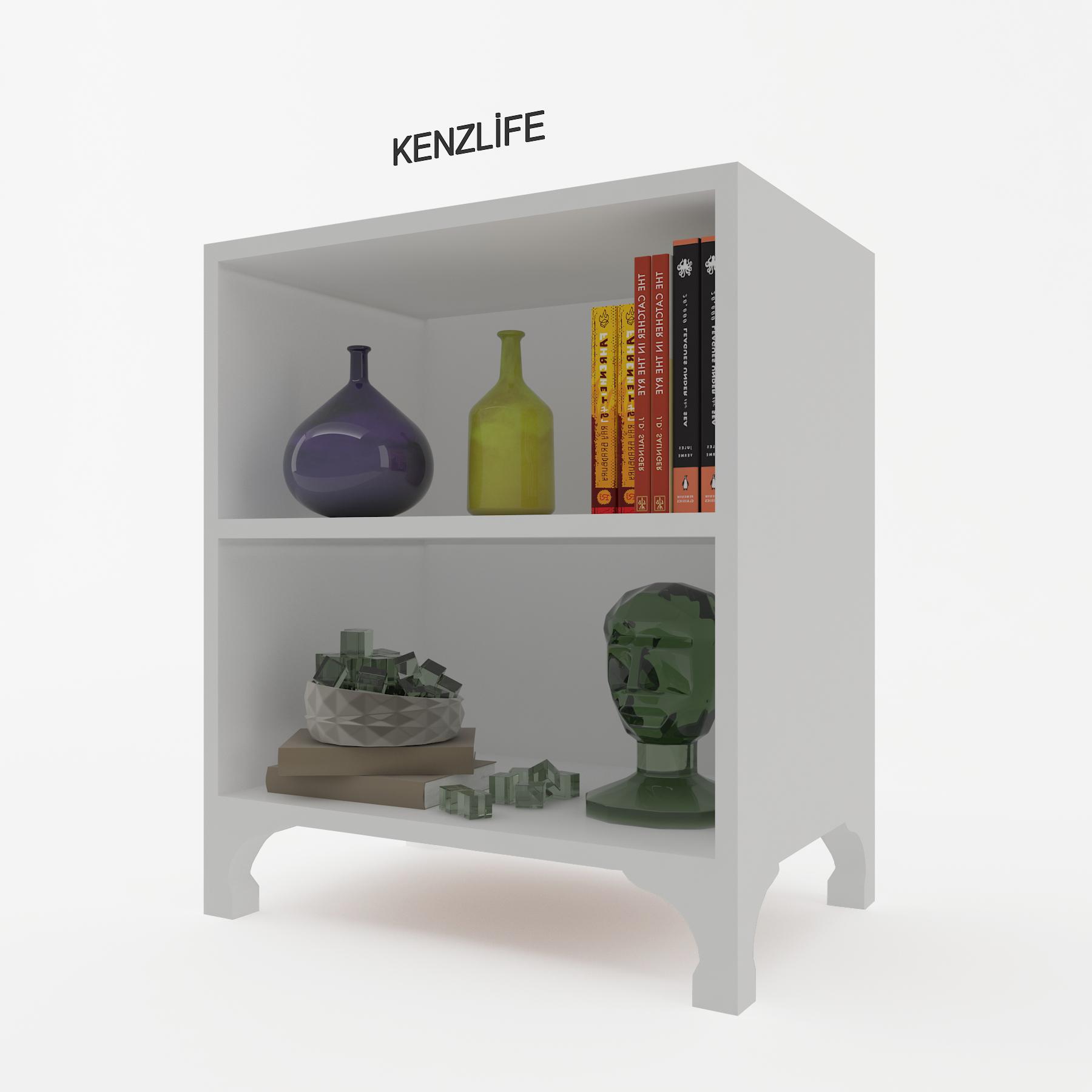 Kenzlife kitaplık tuğçe 048*030*020 byz ayaklı mutfak dolabı banyo ofis ayakkabılık kiler