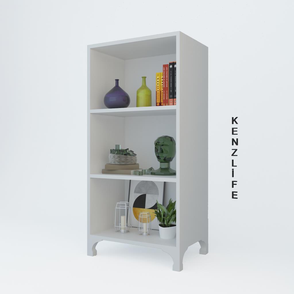 Kenzlife kitaplık tuğçe 108*040*020 byz ayaklı mutfak dolabı banyo ofis ayakkabılık kiler