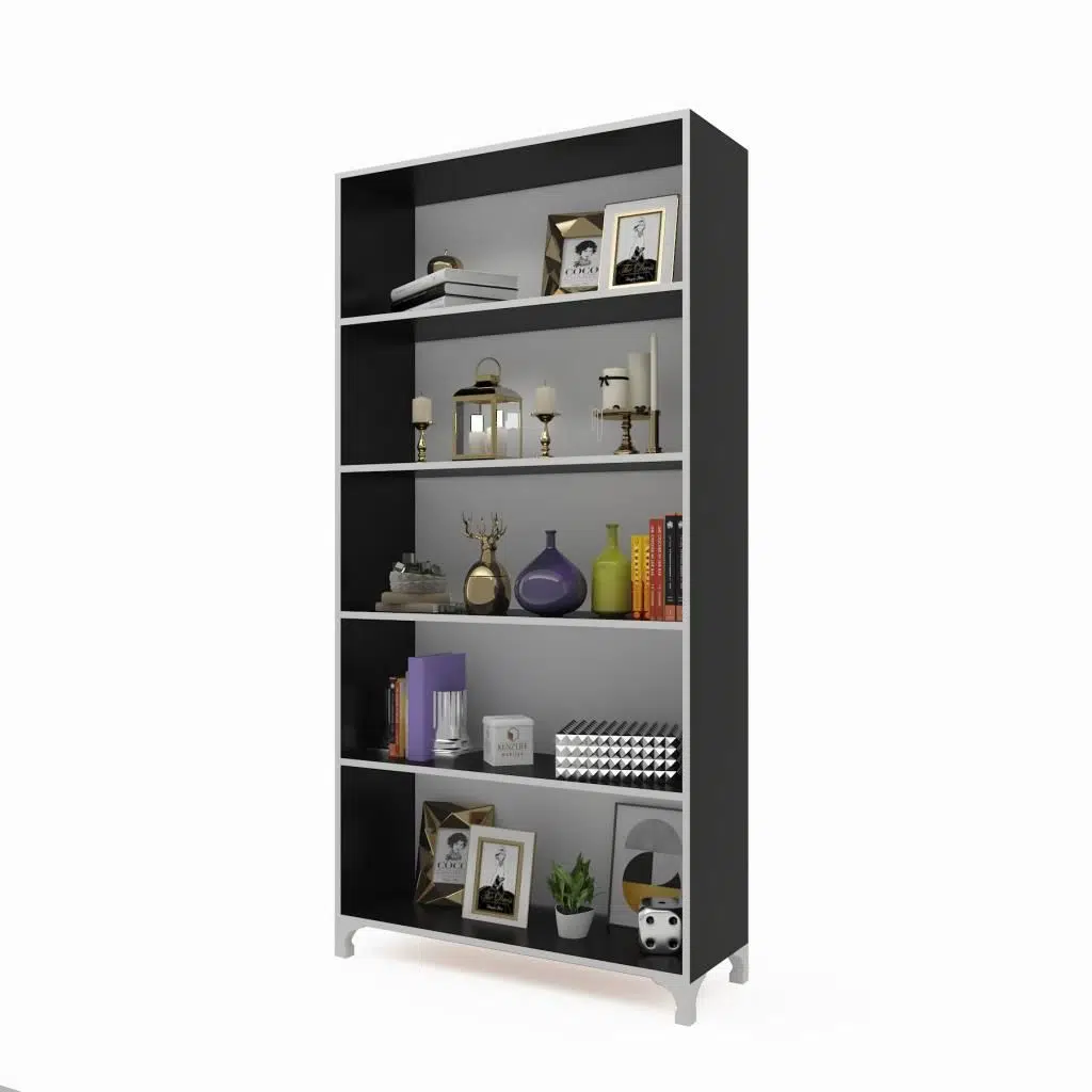 Kenzlife kitaplık tuğçe 168*090*020 gri ayaklı mutfak dolabı banyo ofis ayakkabılık kiler