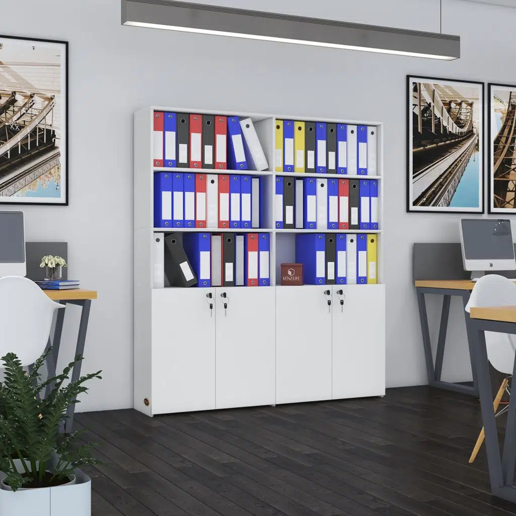 Kenzlife klasör dolabı kilitli ılgar byz 175*160*30 klasörlük kitaplık ofis arkalıksız