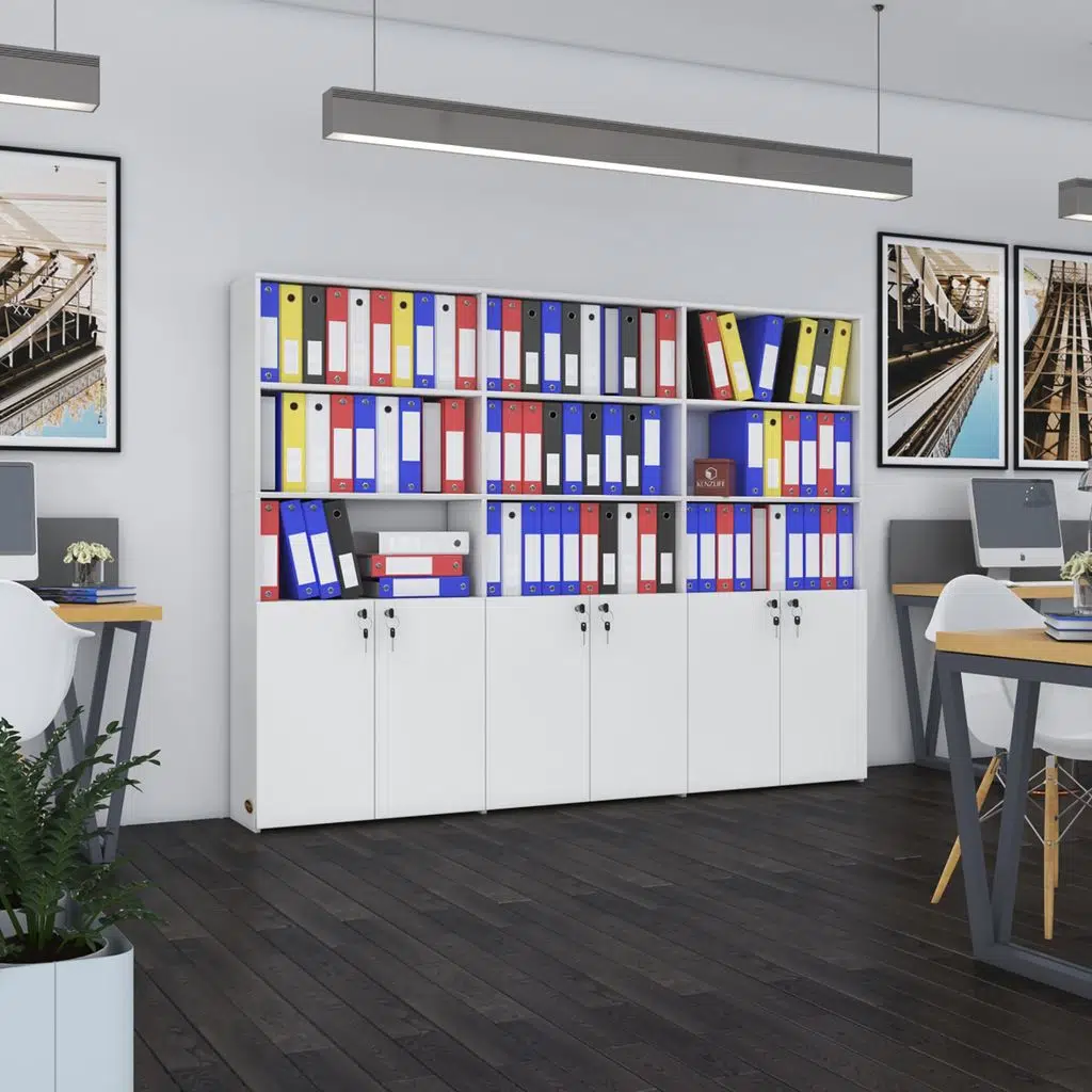 Kenzlife klasör dolabı kilitli kutalmış byz 175*240*30 klasörlük kitaplık ofis arkalıksız
