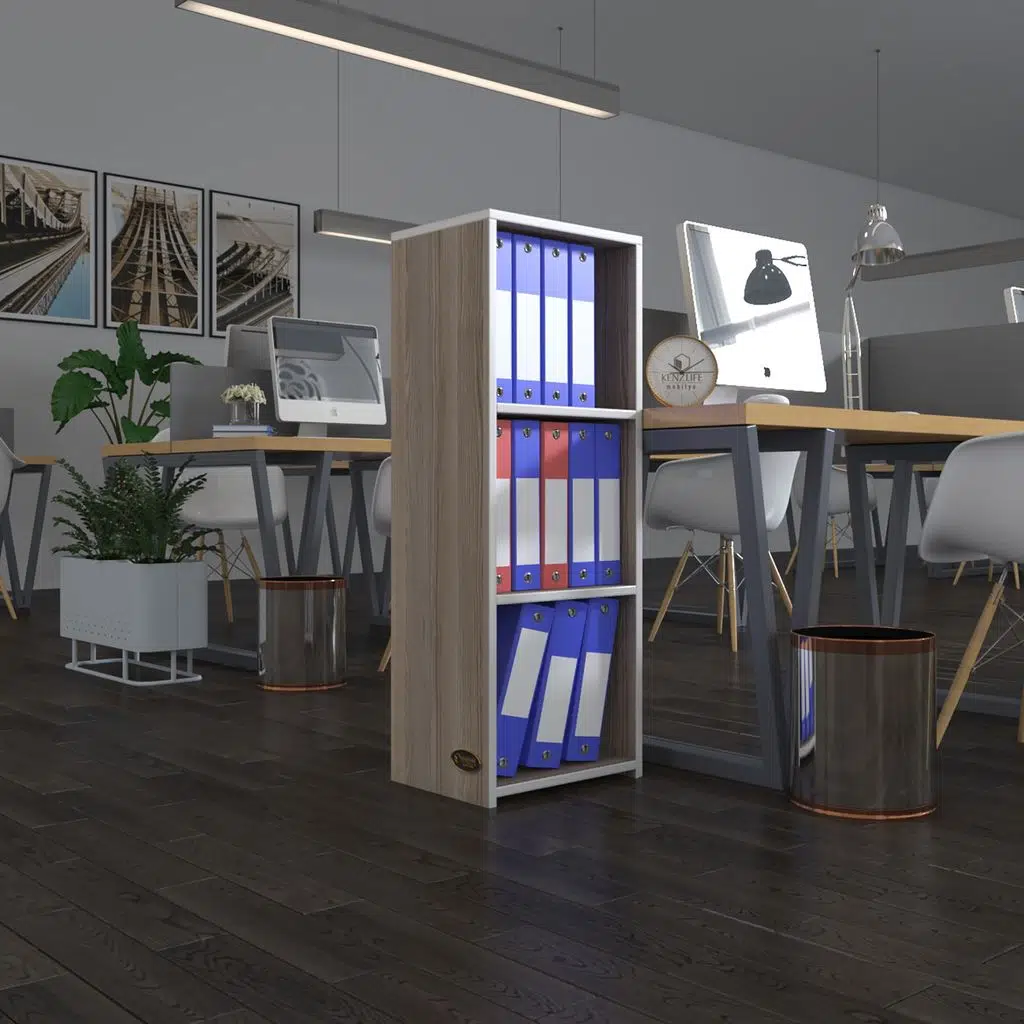 Kenzlife klasörlük raflı almakay crd 105*40*30 kitaplık ofis arkalıksız