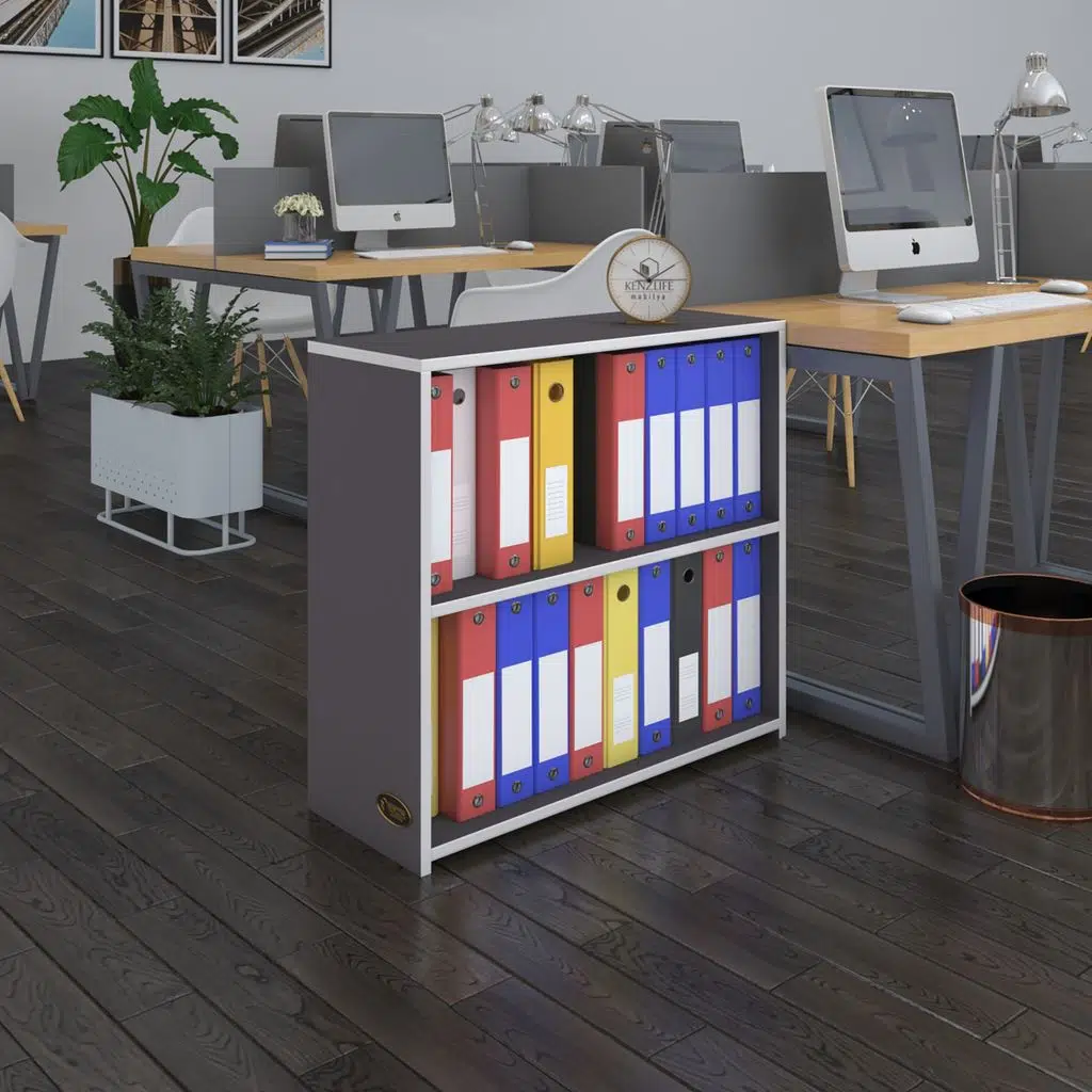 Kenzlife klasörlük raflı burutay gri 70*80*30 kitaplık ofis arkalıksız