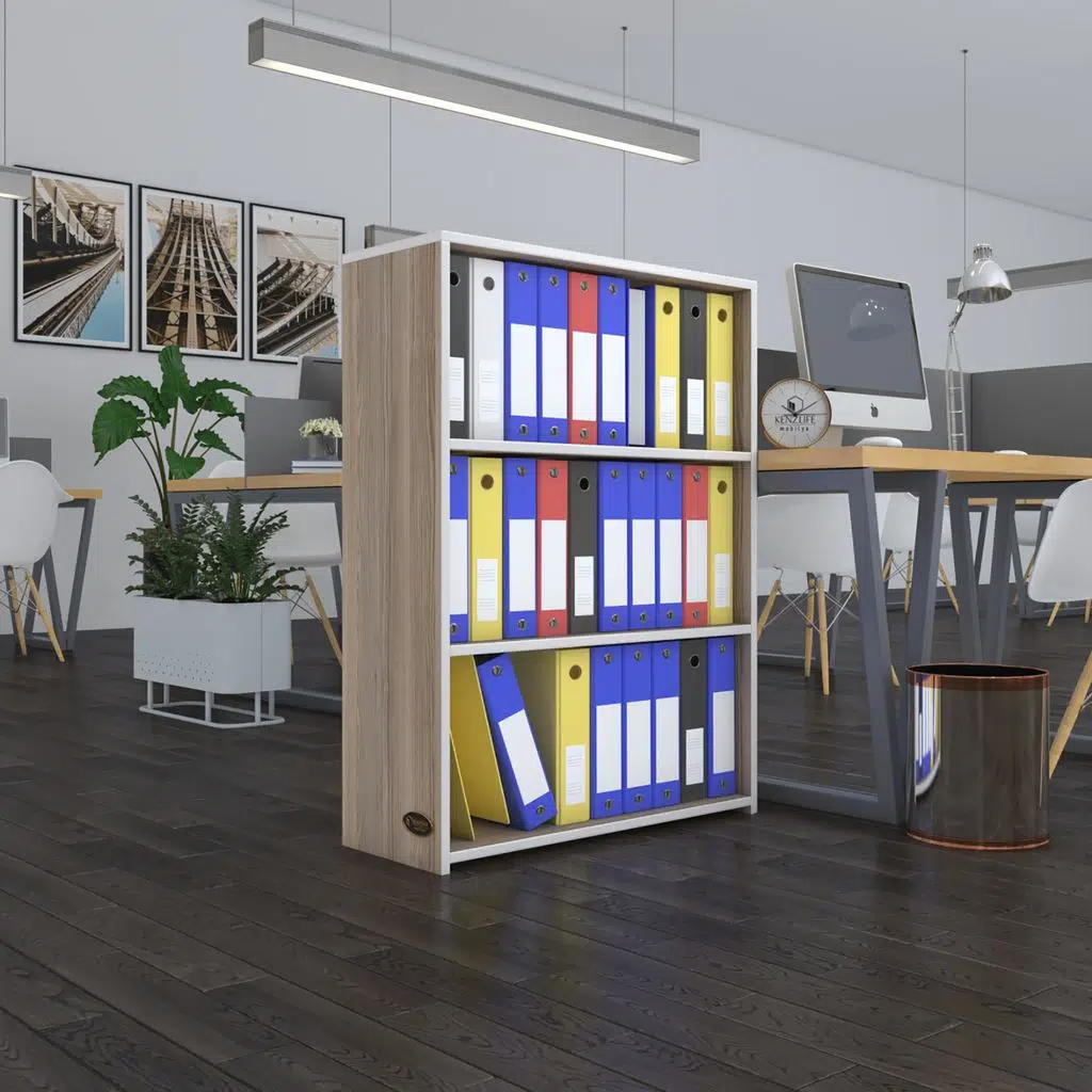Kenzlife klasörlük raflı ilkutay crd 105*80*30 kitaplık ofis arkalıksız